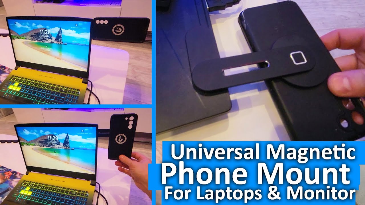 ** MUST HAVE ** Magnetic Phone Holder for Laptop or External Monitors for iphone and Android Phones