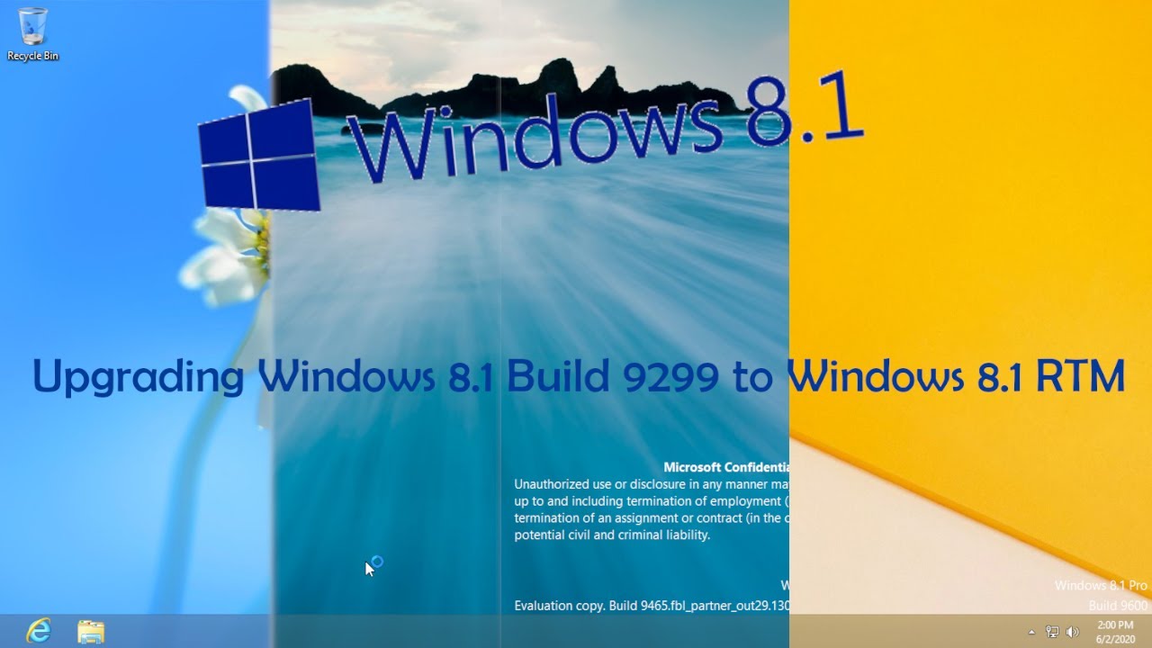 Upgrading Windows 8.1 Build 9299 to Windows 8.1 RTM + Bonus Mini Games