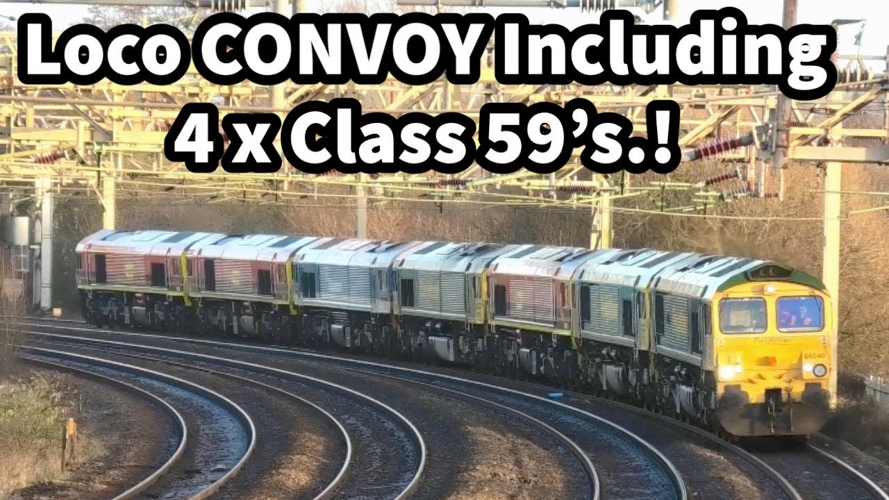 7 x LOCO CONVOY - Including 4 x Class 59's at Stafford..!