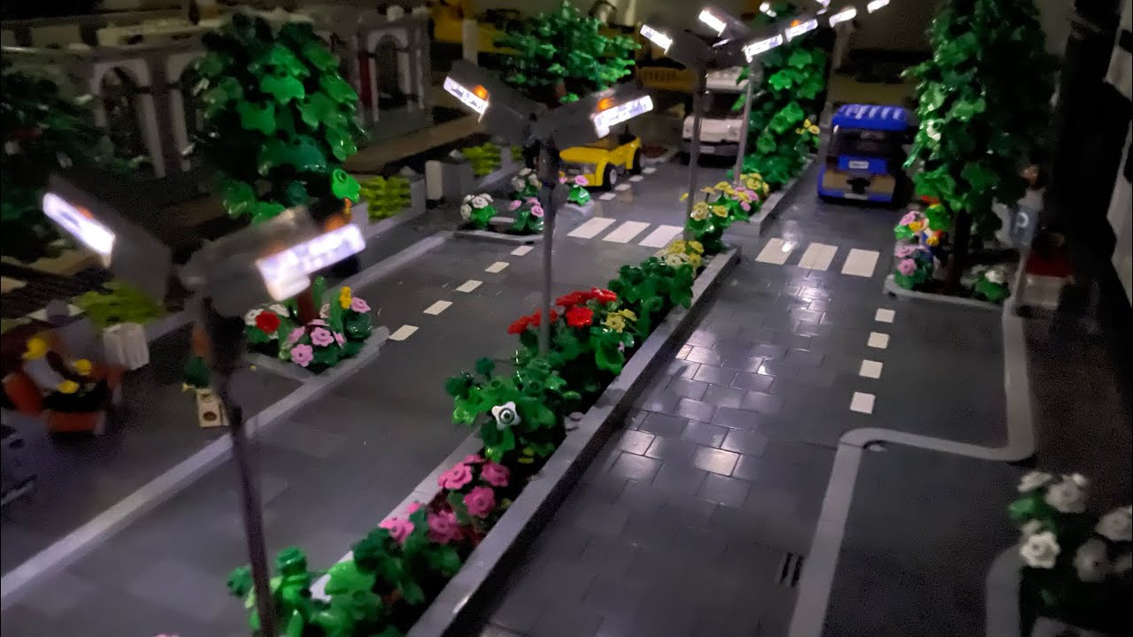 Straßenbau mit Beleuchtung , Folge 72 Lego Klemmbaustein Stadt Baustein