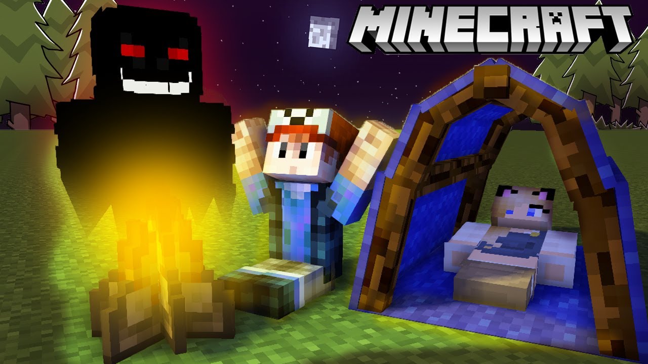 STRASZNA POSTAĆ NA KEMPINGU (Minecraft Camping Roleplay) | Vito i Bella