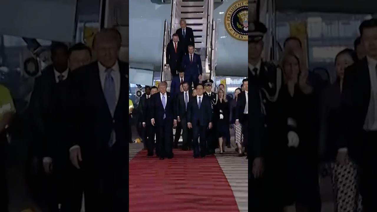 Trump lands in China for high-stakes trade summit with Xi