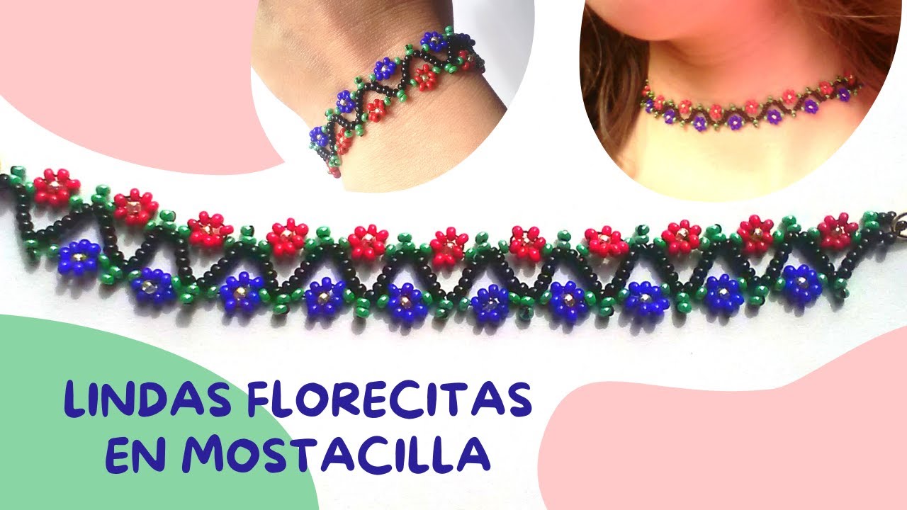 Pulsera/Gargantilla de Flores con Mostacillas |Super Fácil Paso a Paso| Flower Necklace or Bracelet