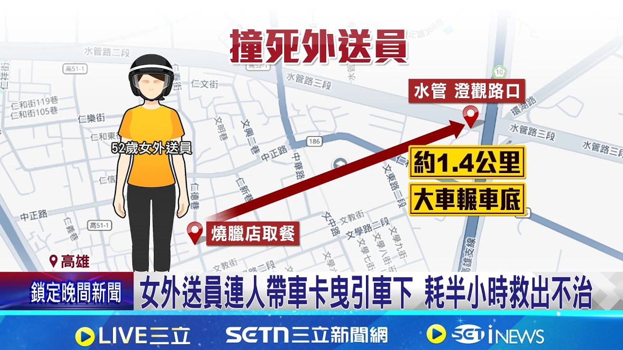 外送員騎車捲曳引車底斷魂 曳引車違規跨越雙白線! 女外送員遭撞輾車底亡｜記者 洪淑珠  薛仁宏｜新聞一把抓20260318｜三立新聞台