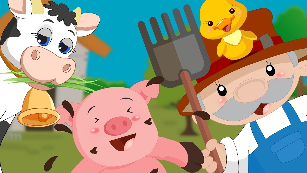 Old Macdonald Had A Farm 🐷 🐮 🚜 | Old Maconald Song 🐷 🐮 🚜 | Nursery Rhyme With Lyrics 🐷 🐮