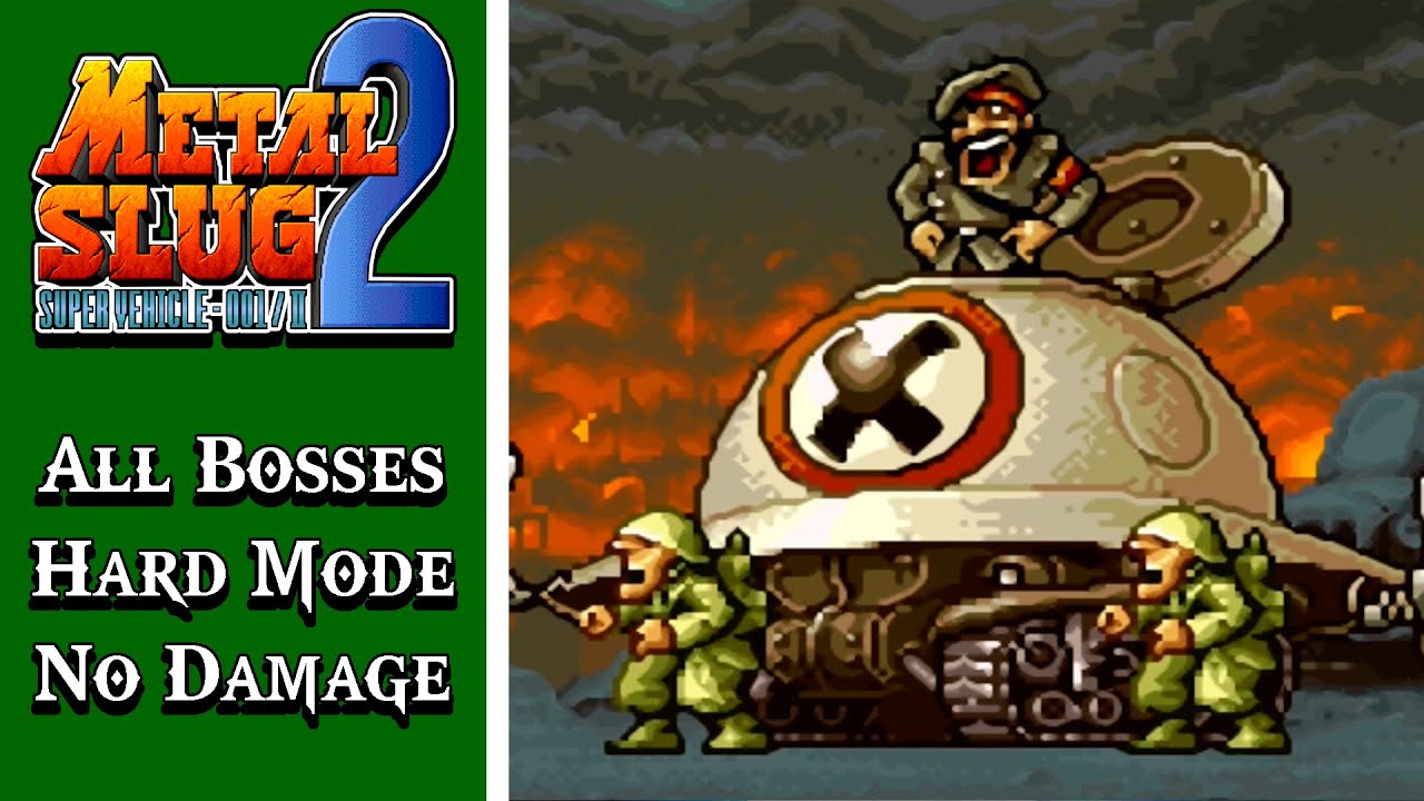 Metal Slug 2 (Arcade) - All Bosses (Hard Mode, Level 8, No Damage)