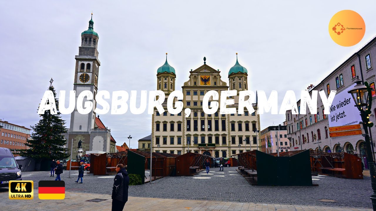 Augsburg, Germany 4K City Winter Walking Tour (2023)