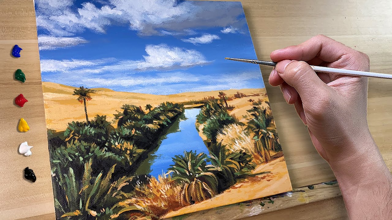 Desert Oasis Painting / Acrylic Painting / Correa Art