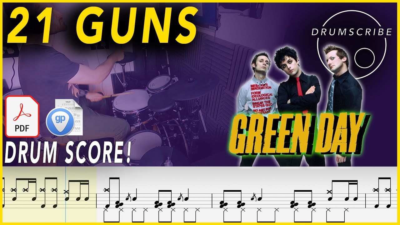 21 Guns - Green Day | DRUM SCORE Sheet Music | #321 DRUMSCRIBE