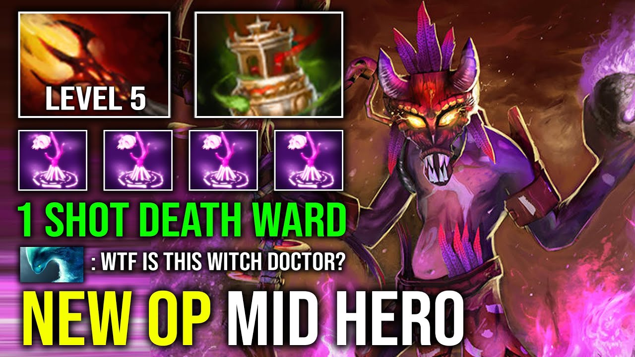 NEW OP MID HERO 100% Pure Death Ward Instant Delete Voodoo Solo Mid Witch Doctor Dota 2