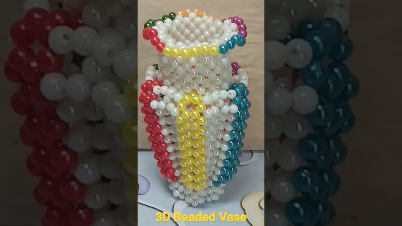 3D Beaded Vase #art #diy #arte #craft #doityourself #new #easy #artandcraft #beautiful #howtomake