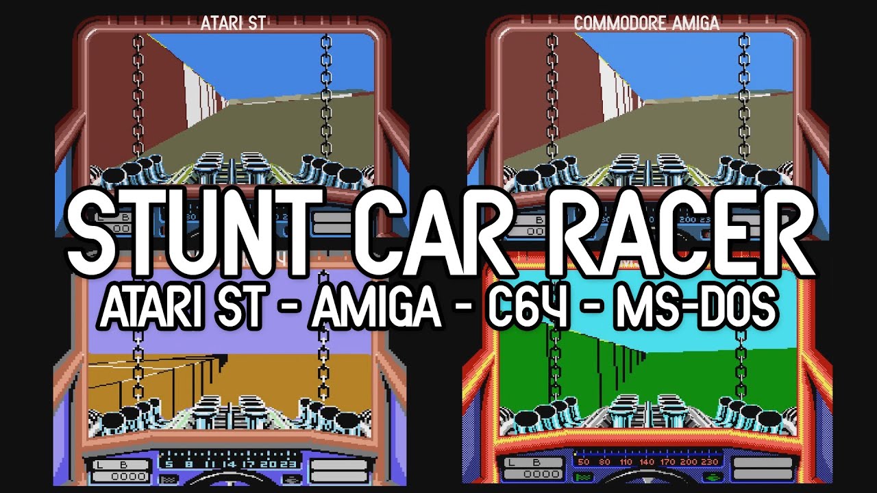 Stunt Car Racer comparison / Atari ST, Amiga, C64, MS-DOS