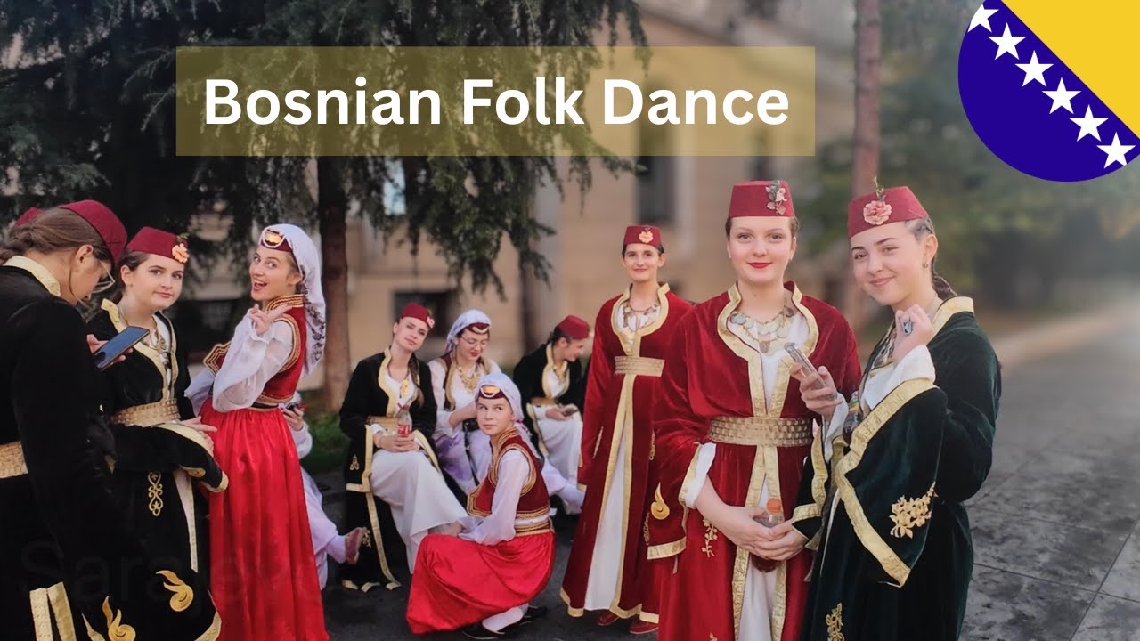 Traditional Bosnian Folk Dance on the Street in Sarajevo