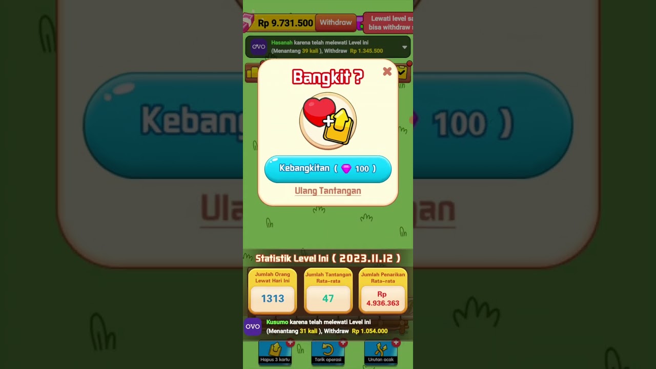 Day 40 : Tile Win Cash Level 4, Berhasil di Pecahkan, Tapi..!!!