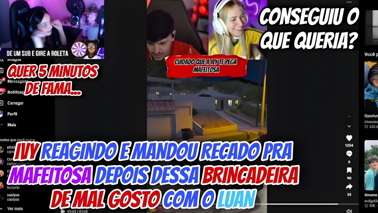 IVY REAGINDO E MANDOU RECADO PRA MAFEITOSA DEPOIS DESSA BRINCADEIRA DE MAL GOSTO COM O LUAN!