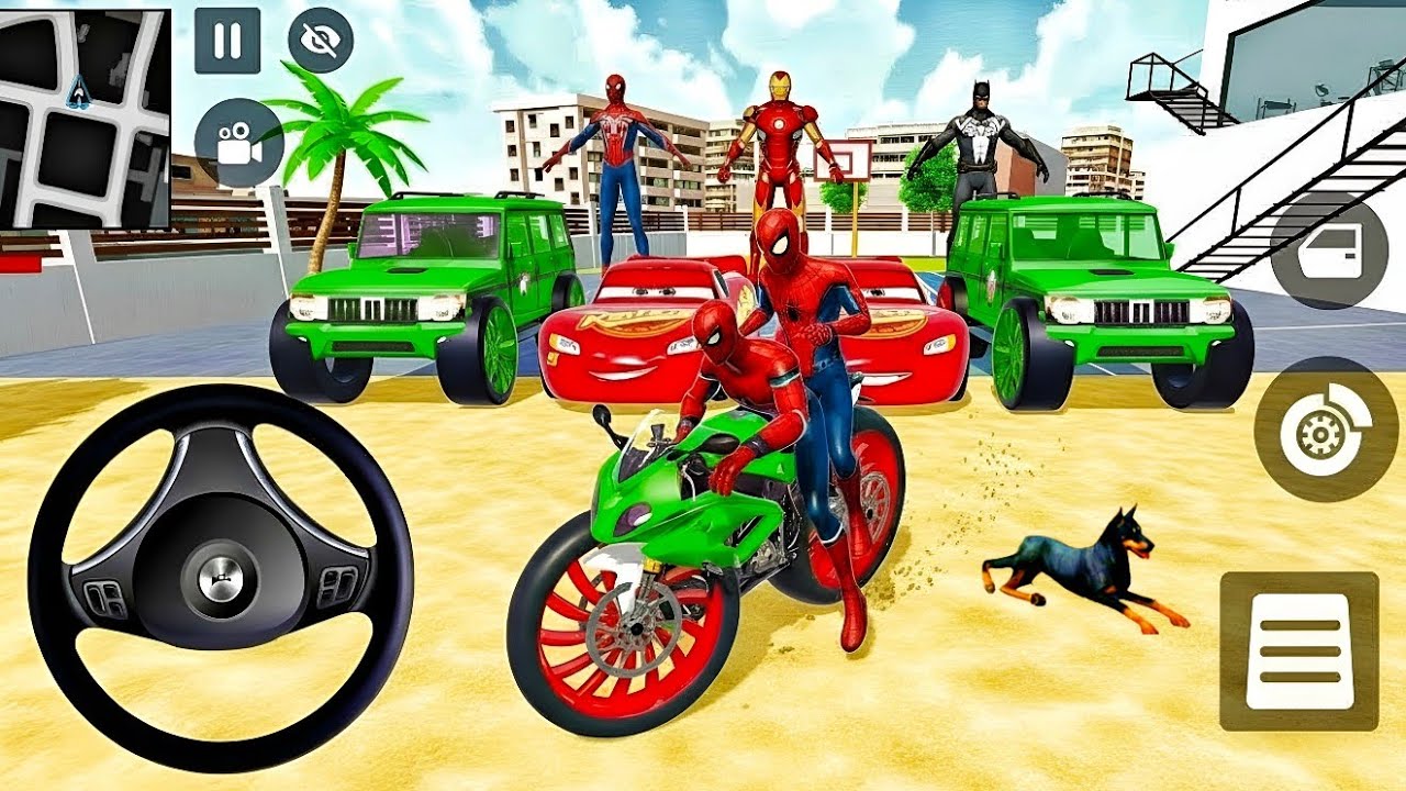 ❤️Spiderman Mc Queen Car 🦚 Thung Thung Thanos Ben 🔟 Police Modified Car Showroom 🥰 3D Simulator Game