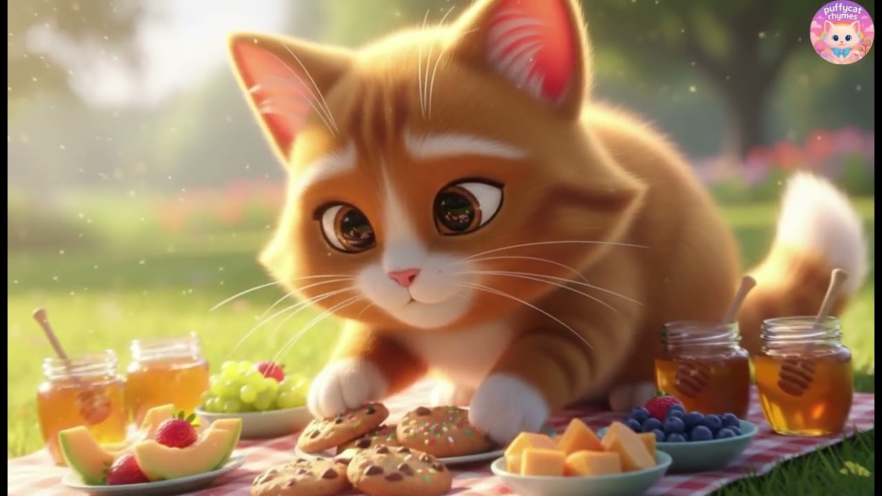 Puffy Cat’s Backyard Critter Picnic 🐿️🦋 Friends, Nature & Movement! puffy cat rhymes