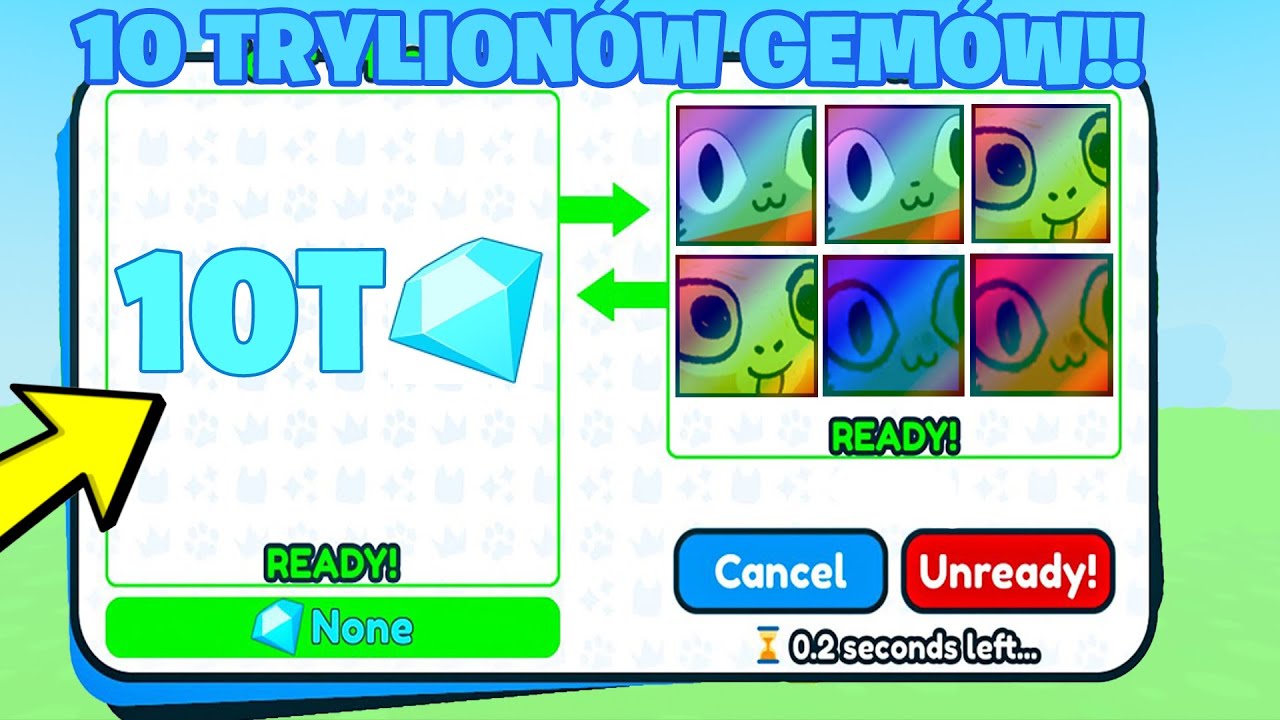 DOSTAŁEM BARDZO MOCNE OFERTY ZA 10 TRYLION&Oacute;W GEM&Oacute;W W PET SIMULATOR X! w Roblox