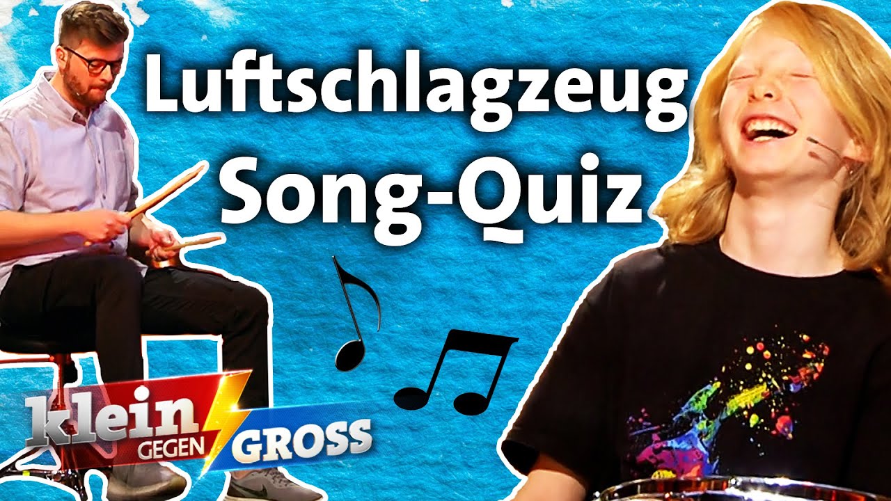 Wer erkennt mehr Songs auf dem Luftschlagzeug? Olli Dittrich vs. Damian (9) | Klein gegen Groß