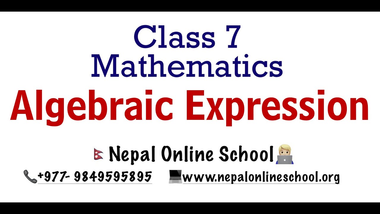 Algebraic Expressions (Introduction ) in NEPALI | Class 7 Math in NEPALI| Algebraic terms\expression