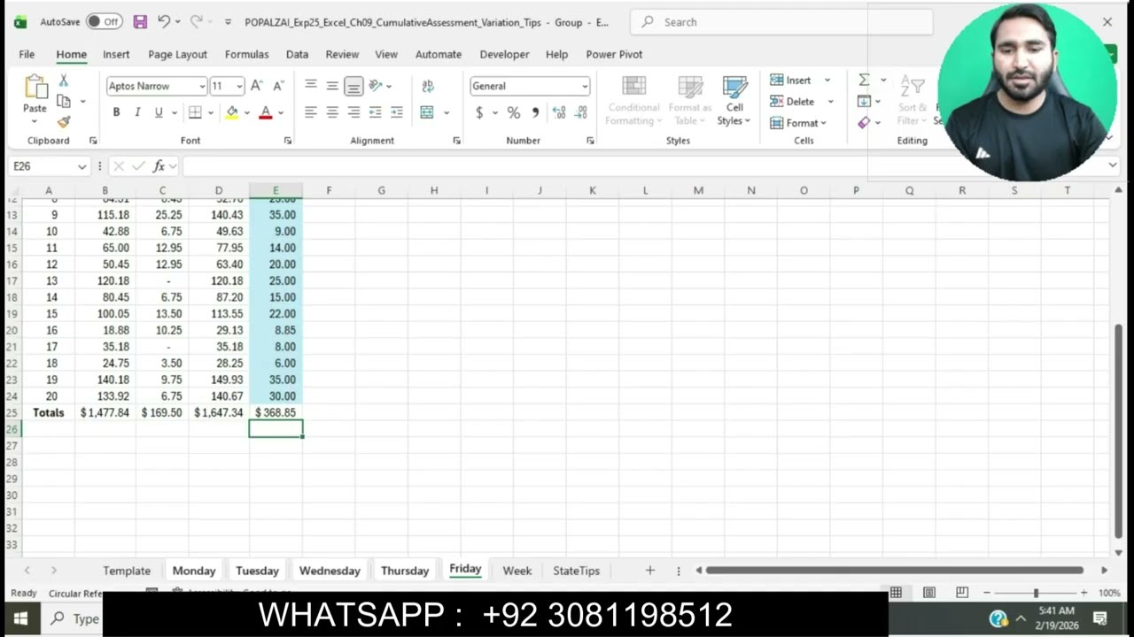 Exp25_Excel_Ch09_CumulativeAssessment_Variation_Tips |Excel_Ch09 CumulativeAssessment_Variation_Tips