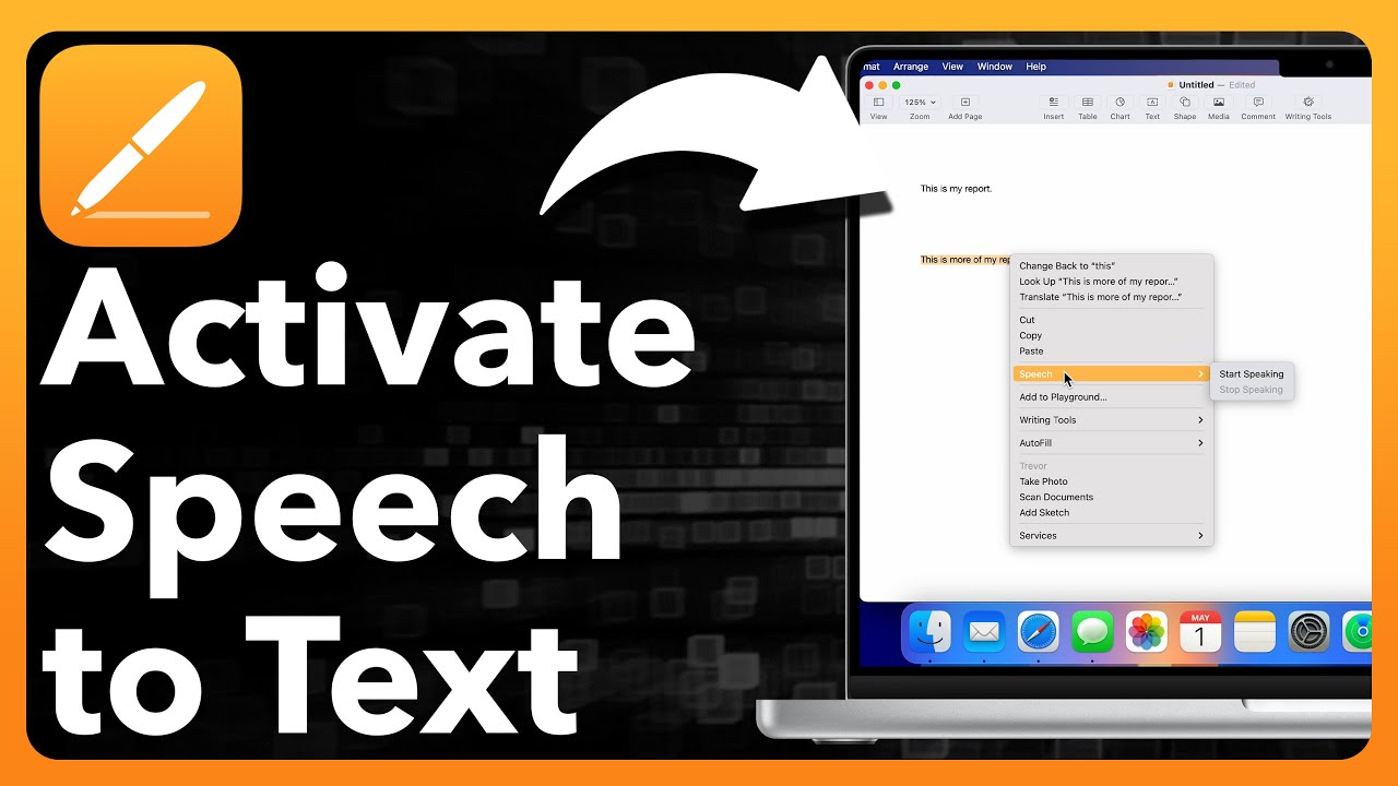 How To Activate Speech To Text Or Dictation In Pages On Mac