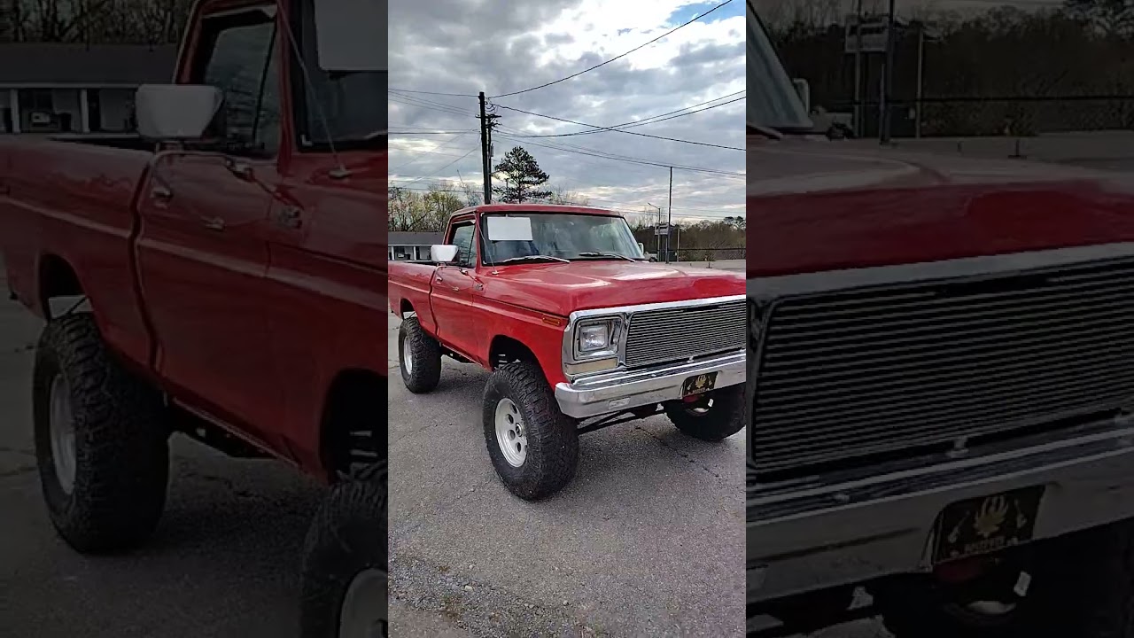 Dentside 1979 Ford F150 short bed 4x4 for sale, Survivor Classic Cars Atlanta Georgia.  302 V8