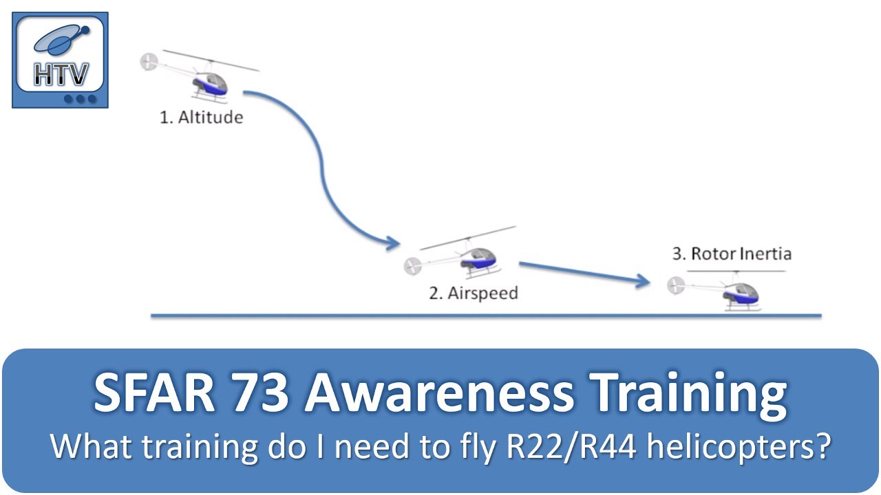 SFAR 73 - What Training Do I Need Before I Can Fly R22 & R44 Helicopters? SFAR 73 Awareness Training