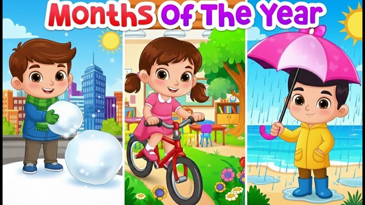 Months of the Year Made Super Fun for Kids | Nursery rhymes Fun 3D Animation