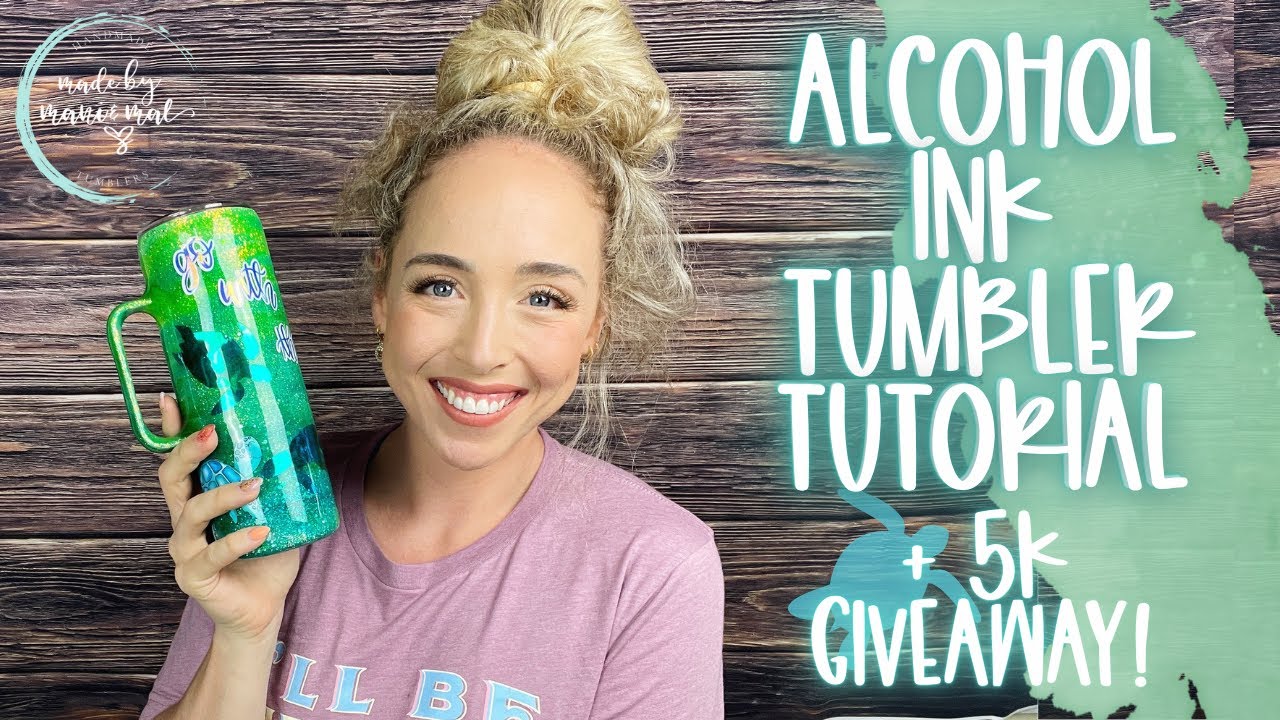 Sea Turtle Alcohol Ink Swirl Tumbler Tutorial + 5K SUBSCRIBER GIVEAWAY