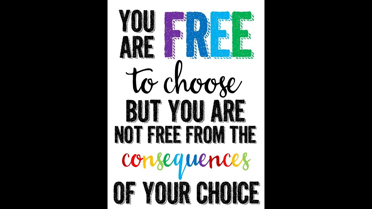 Choice & Consequence, you reap what you sow.