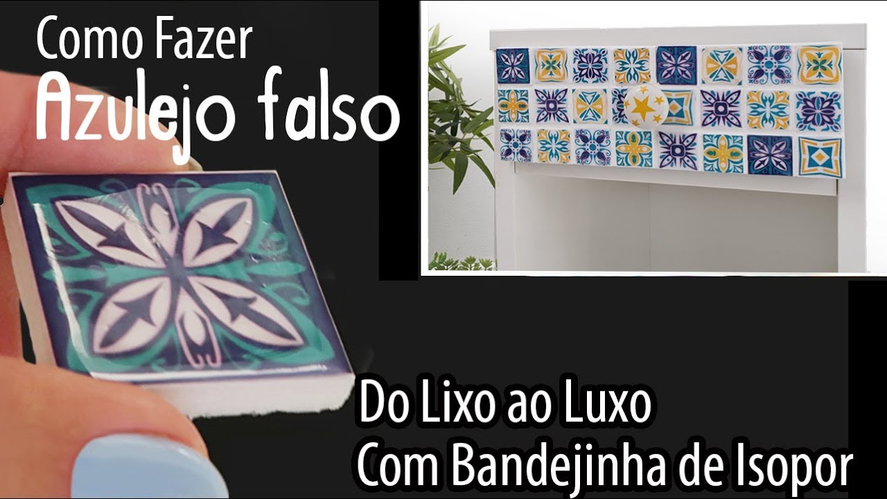 Como Fazer, AZULEJO FALSO com Bandeja de Isopor, Do Lixo ao Luxo