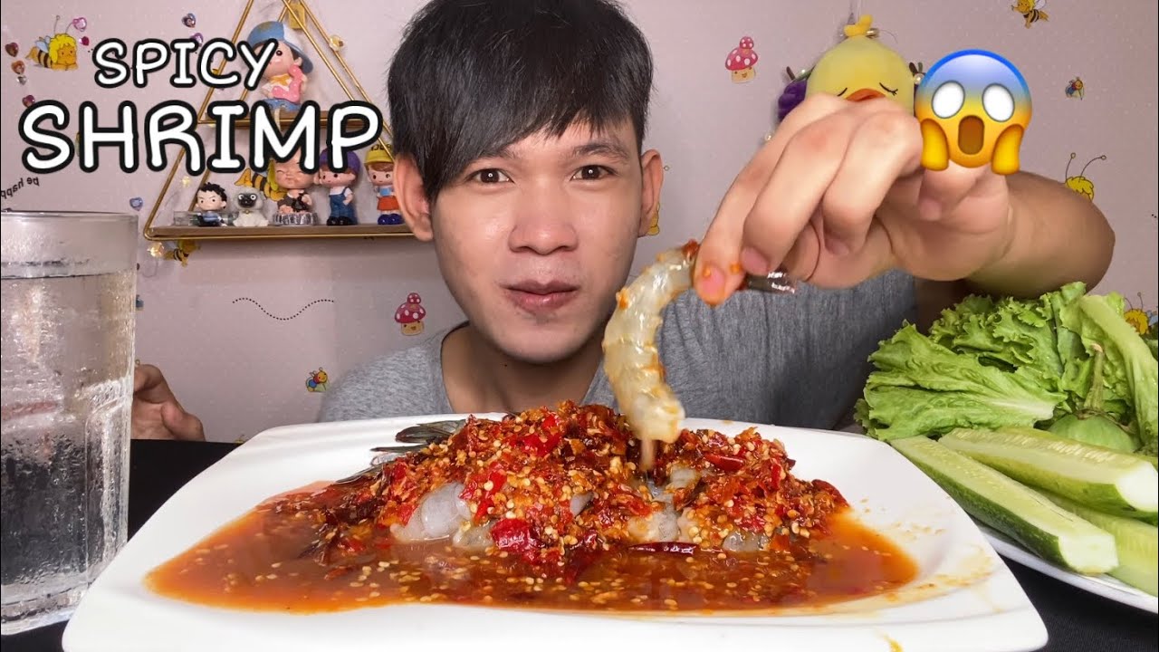 MUKBANG ASMR EATING RAW SHRIMP WITH CHILI SAUCE | MukBang eating show ( Eat Spicy Delicious )