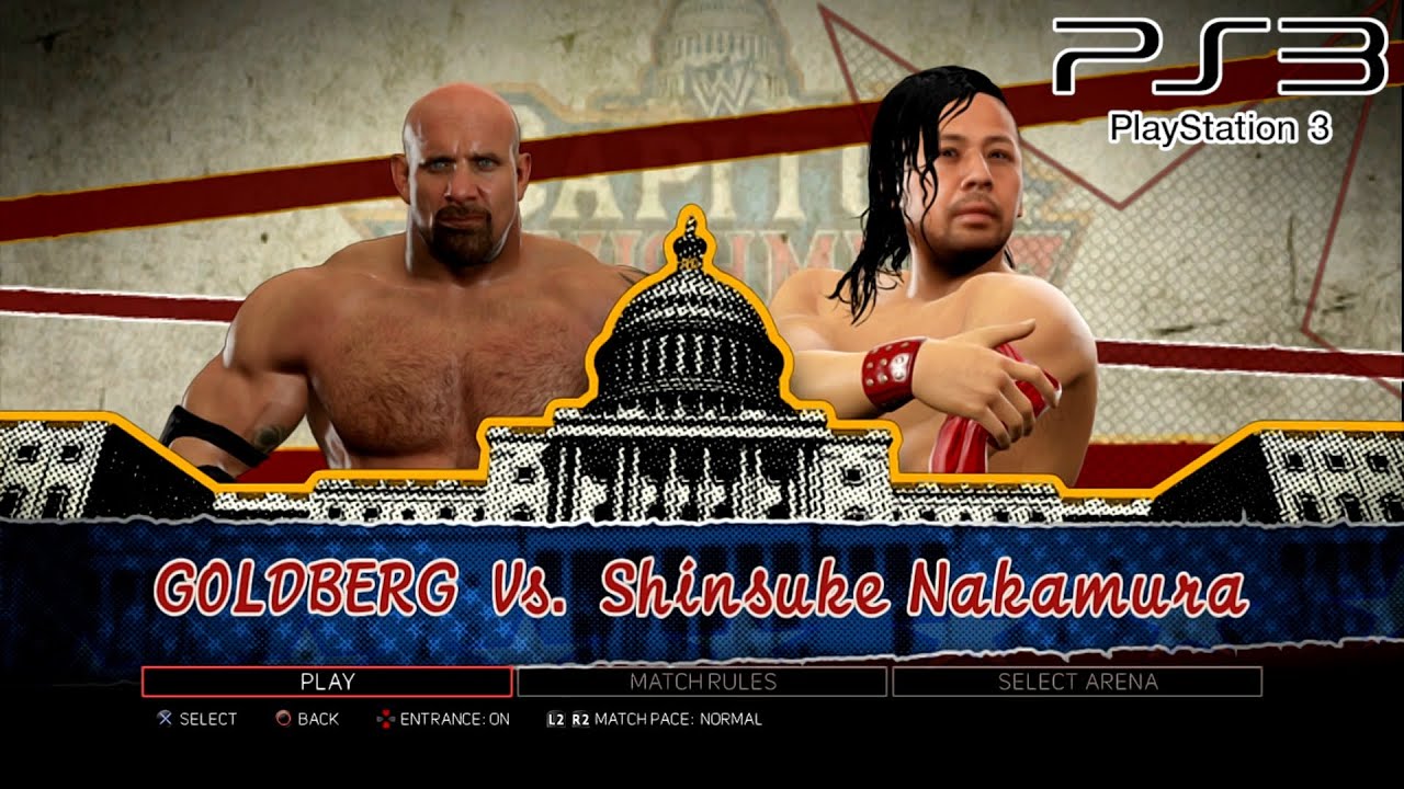 WWE 2K17 PS3 - Goldberg VS Shinsuke Nakamura - KO Match [2K][mClassic]