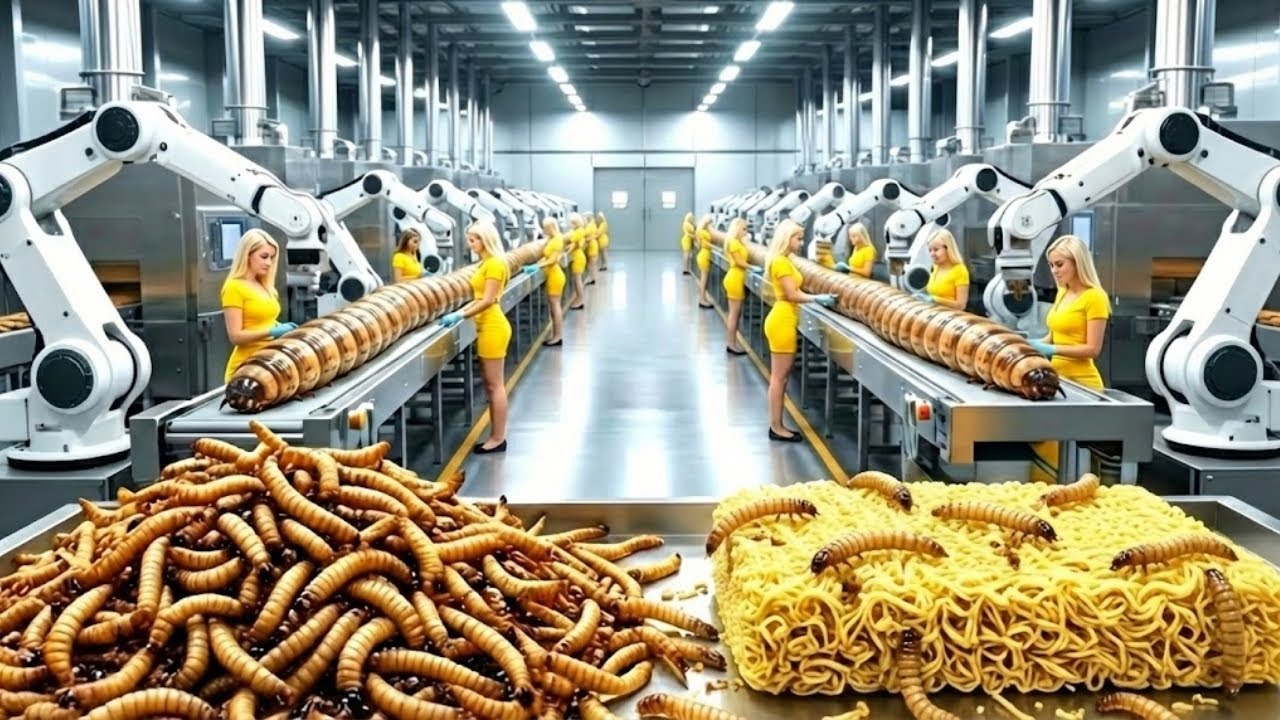 Inside the Factory: How MILLIONS of Mealworms Become Noodles – SHOCKING Truth #insidefactory