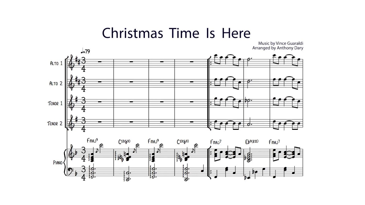 Christmas Time Is Here - Saxophone Quartet (Vince Guaraldi - Charlie Brown Christmas)