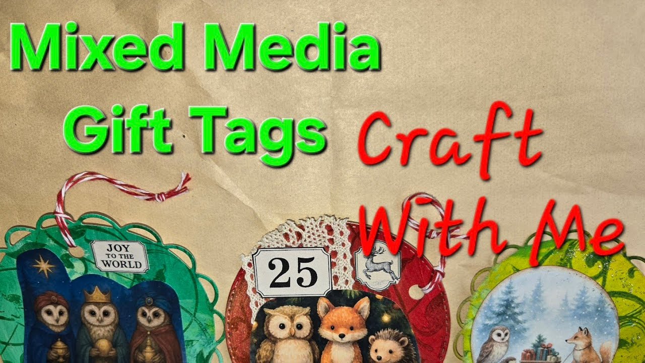 🎄Pretty Master Board to Christmas Gift Tags!  Mixed Media Fun