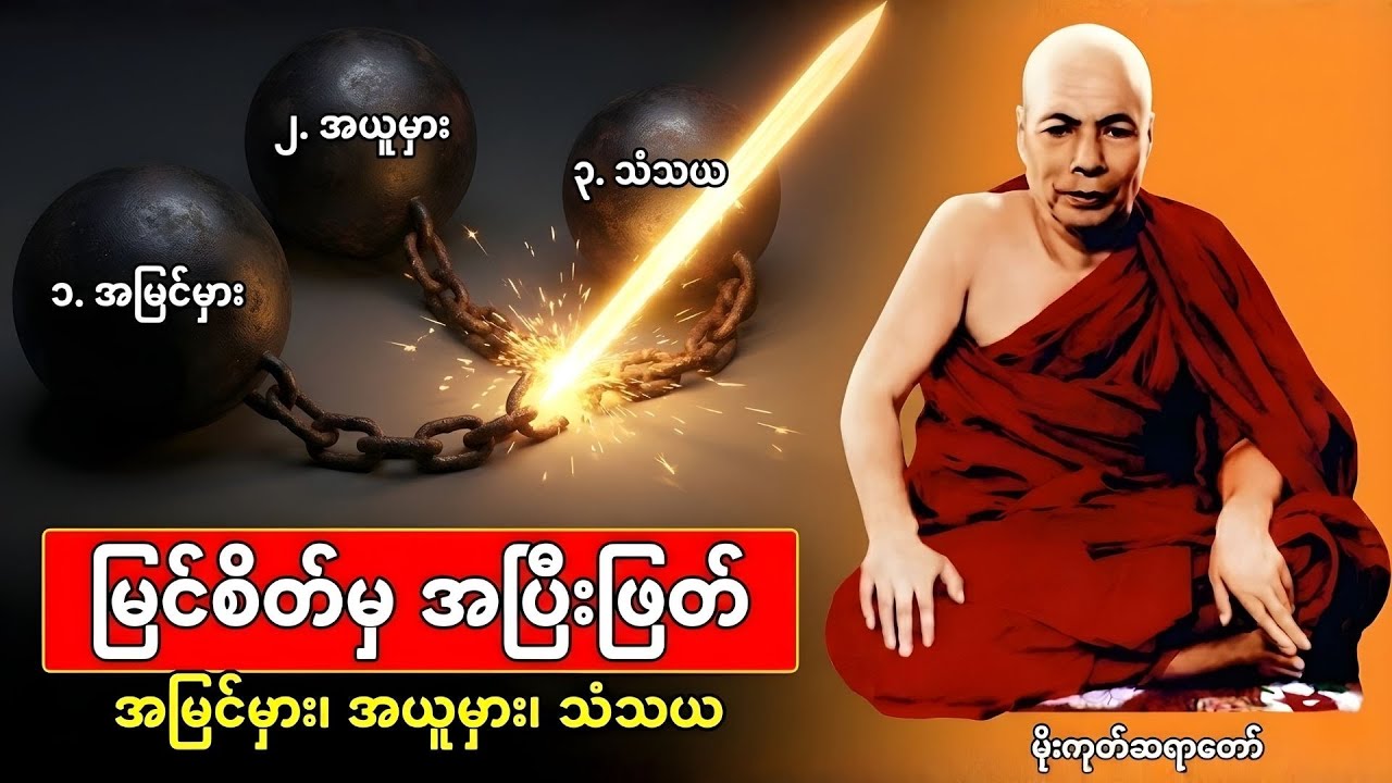 မြင်စိတ်ပေါ် ဒိဋ္ဌိ ဝီစိကိစ္ဆာ အပြီးသတ် ခွာနည်း အလုပ်ပေးတရားတော် | မိုးကုတ်ဆရာတော်