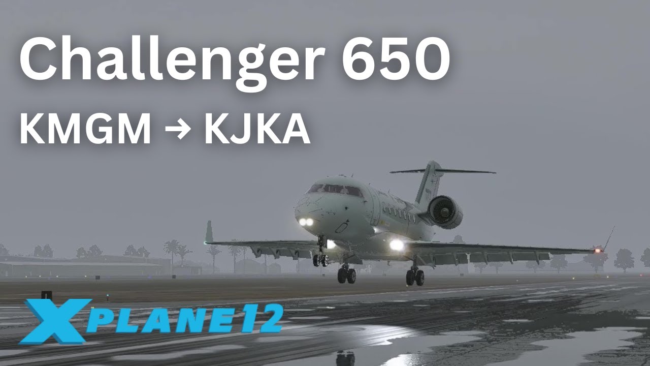 X-Plane 12 VR | Challenger 650 | Full IFR Flight: KMGM - KJKA