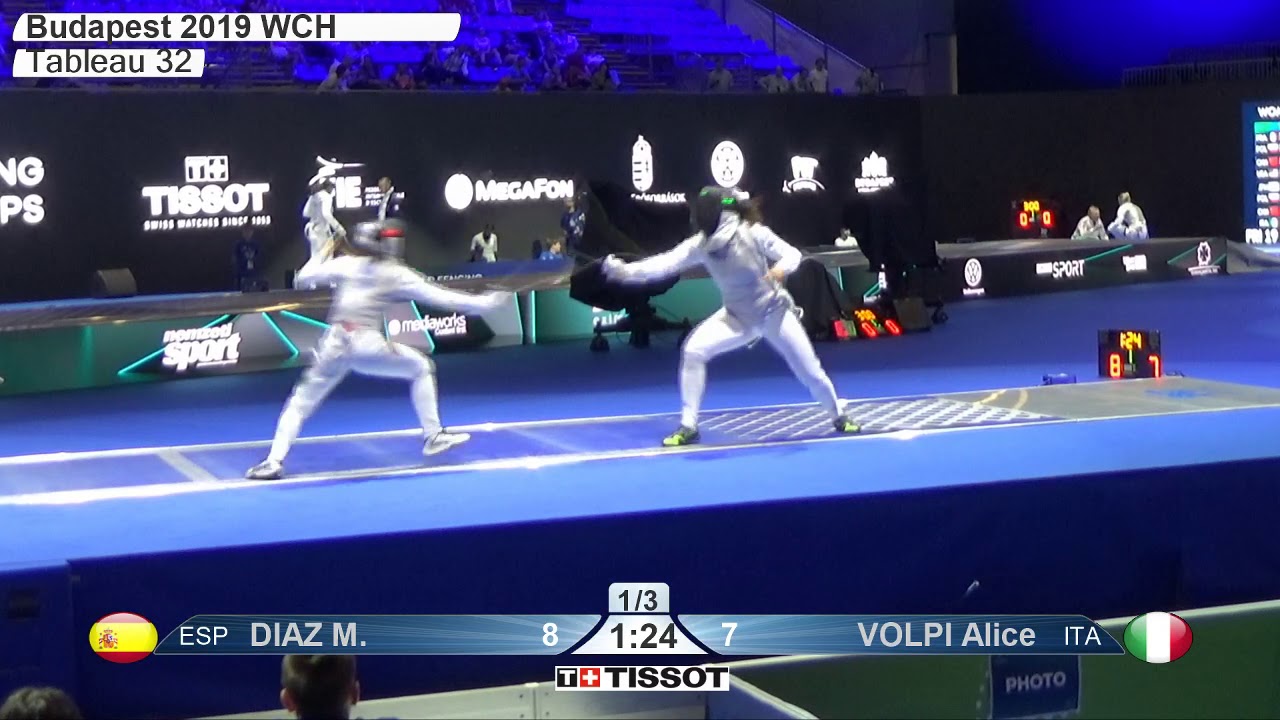 2019 243 T32 01 F F Individual Budapest HUN WCH BLUE VOLPI ITA vs DIAZ ESP