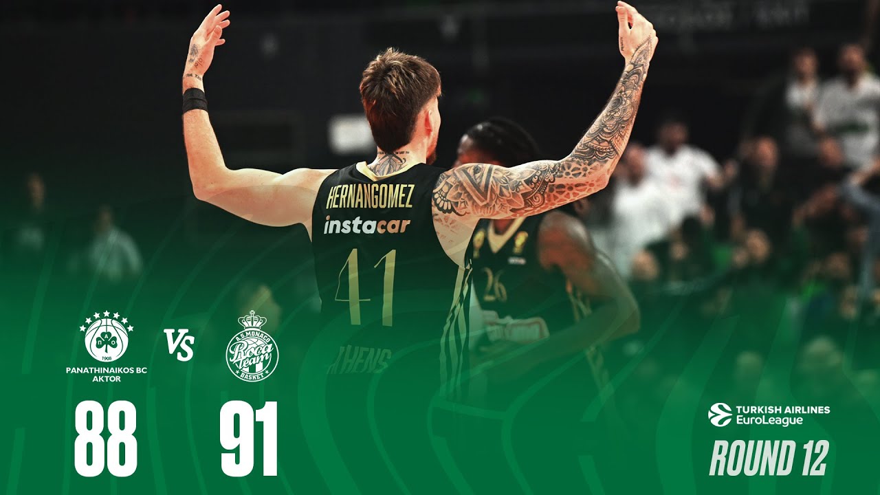 &Pi;&alpha;&nu;&alpha;&theta;&eta;&nu;&alpha;ϊ&kappa;ό&sigmaf; AKTOR - &Mu;&omicron;&nu;&alpha;&kappa;ό 88-91 | Highlights | Euroleague | 12&eta; &Alpha;&gamma;&omega;&nu;&iota;&sigma;&tau;&iota;&kappa;ή (29/11/2024)