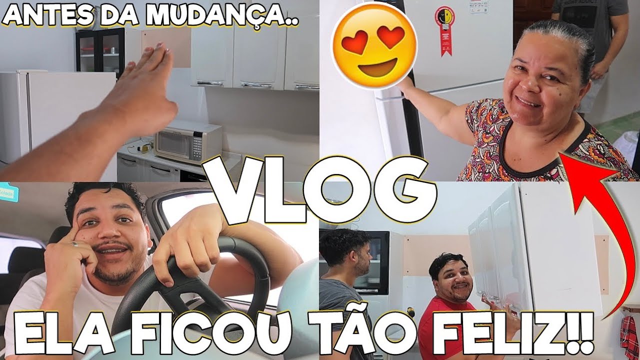 CHEGOU A GELADEIRA NOVA de MAINHA!! + FIZEMOS UMA MUDANÇA na COZINHA DELA😍