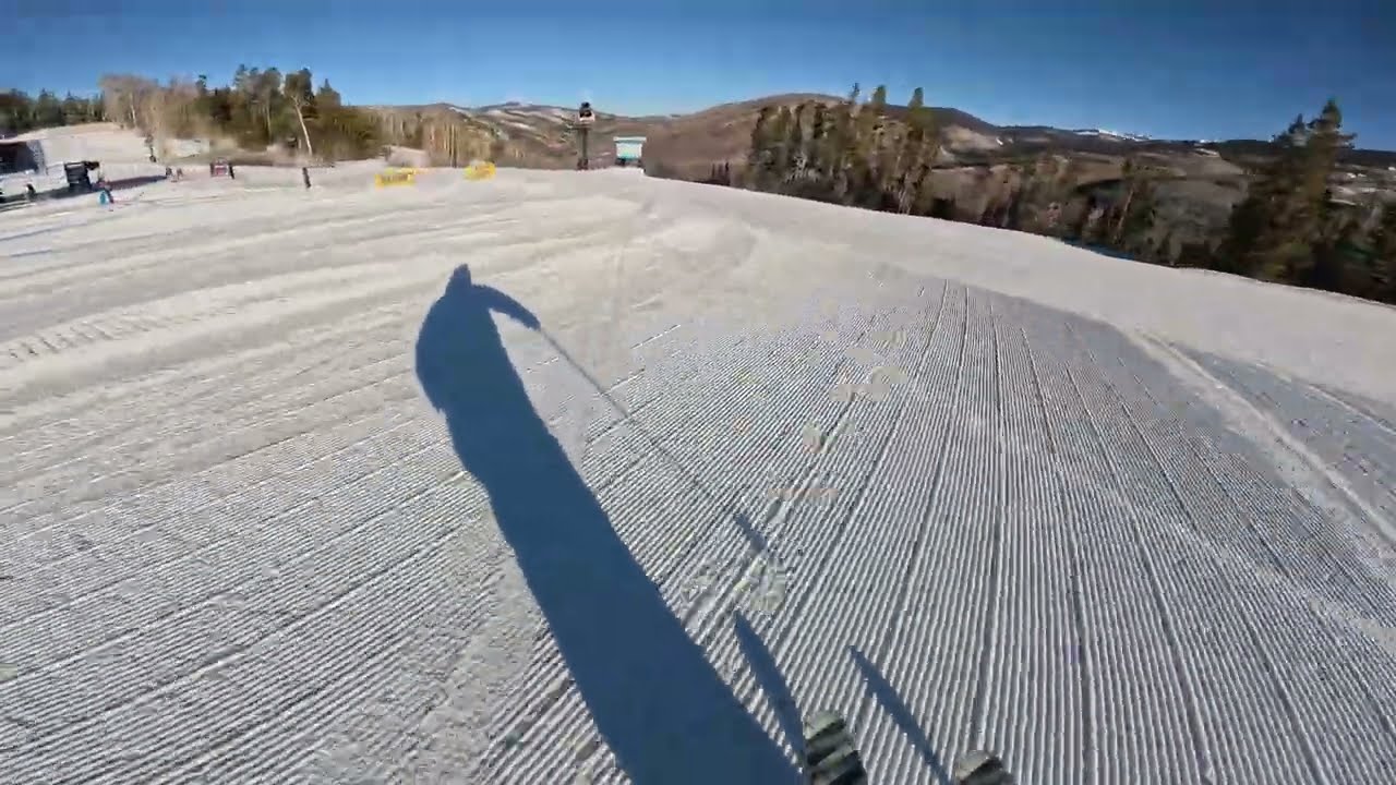 Endless Groomers at Vail on a Bluebird Day