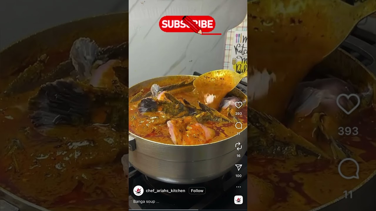 Starch and catfish banga soup. So yummy 