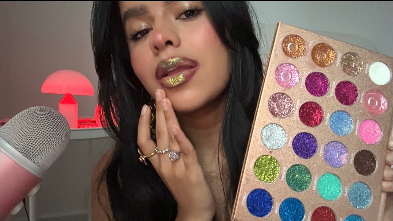 ASMR~ Glitter On Lips w/ Lots of Mouth Sounds & Whispers (Sooo tingly)