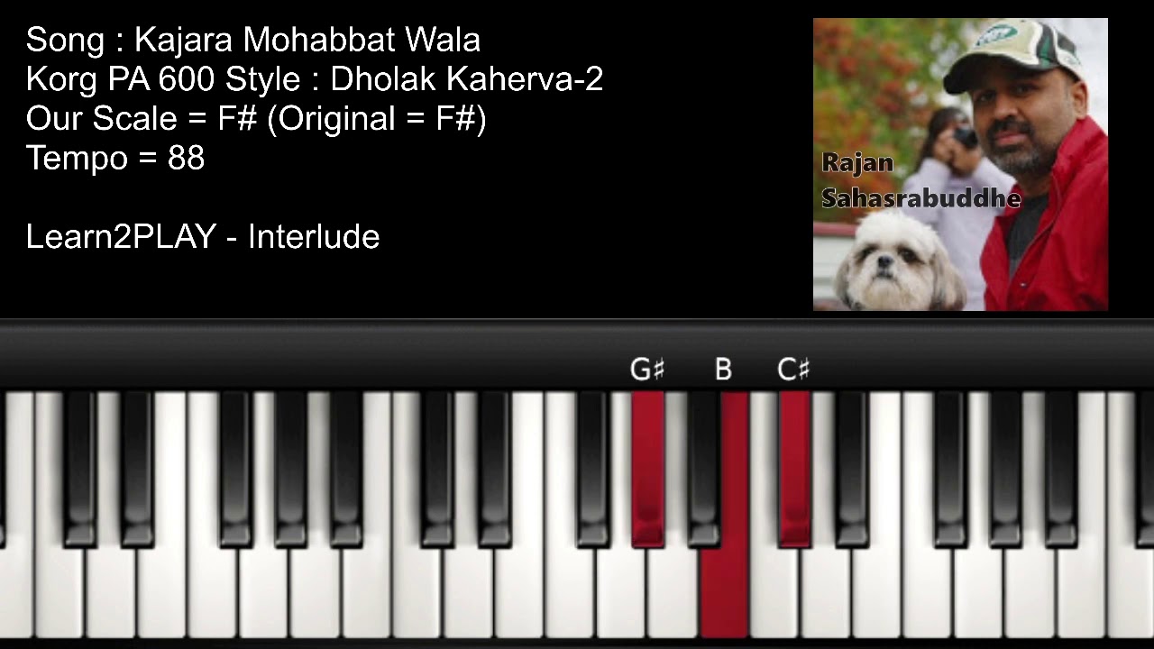FULL SONG - Kajara Muhabbat Wala - Piano Tutorial - Slow Play - EZ Piano - Lighted Keys - Notes