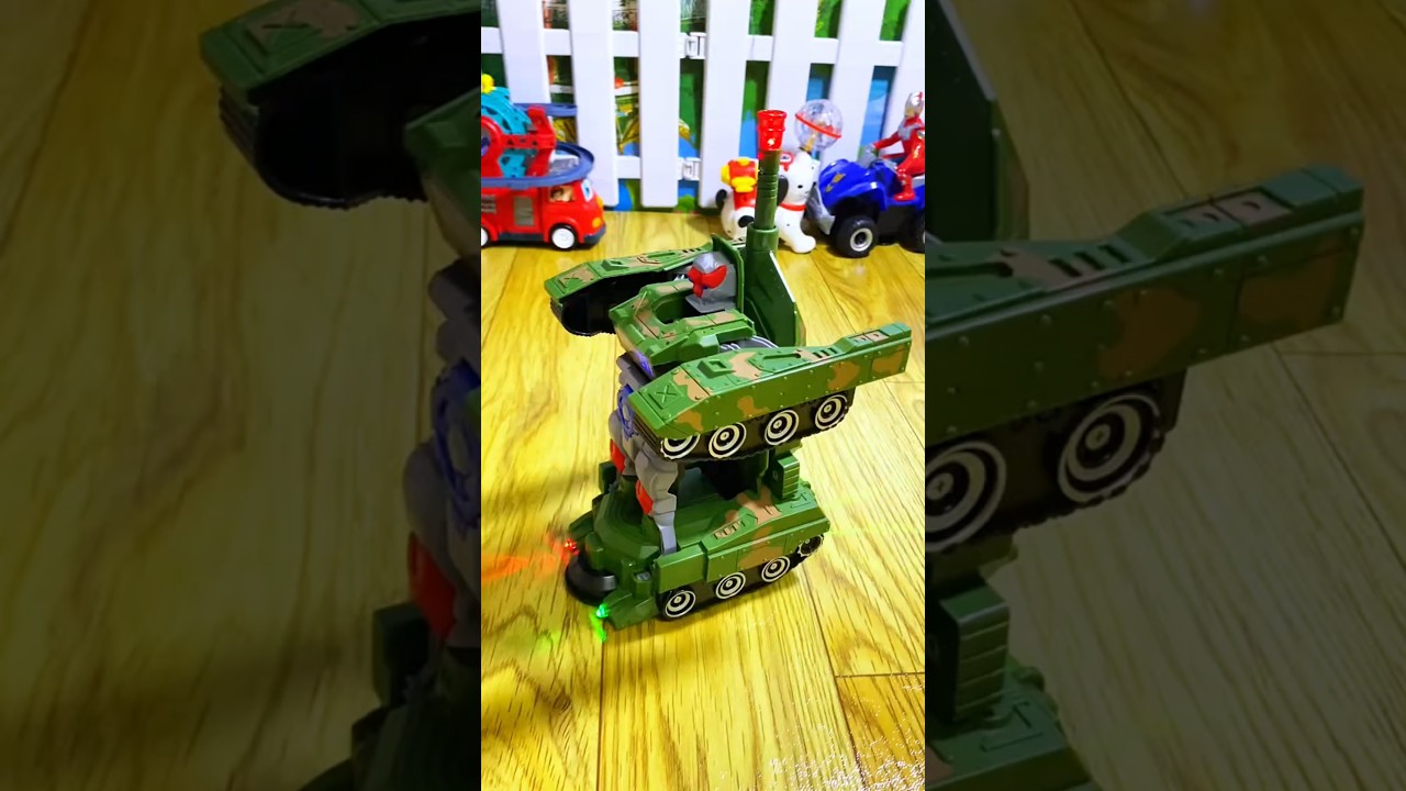 Combat Military Tank Robot Transformation Toy with 3D Light