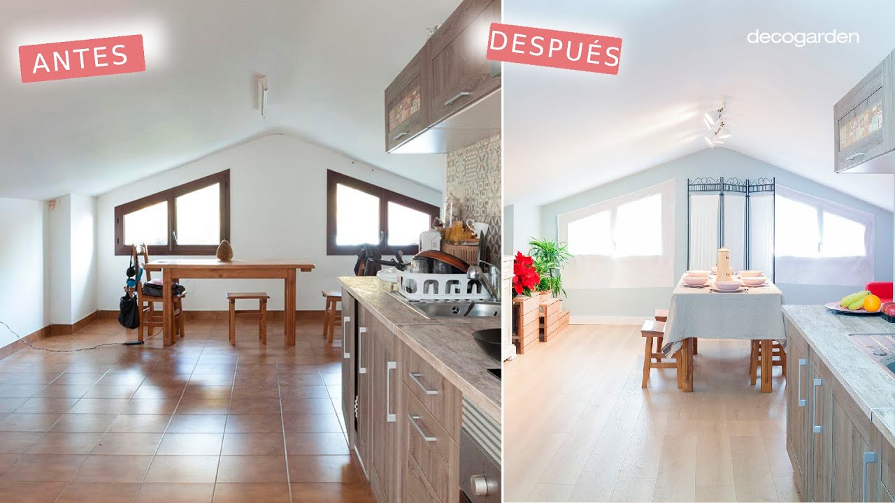 Cocina en buhardilla: Transformación de la cocina de la buhardilla // Antes y Después