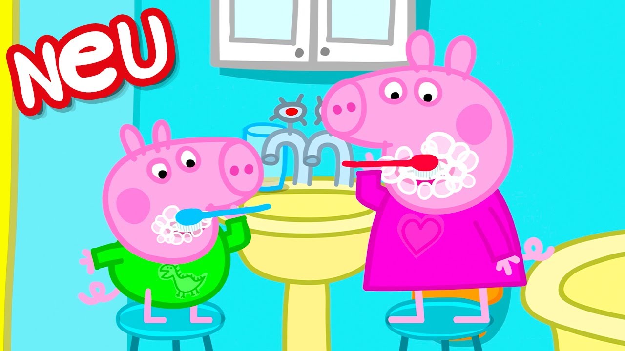Peppa-Wutz-Geschichten | Zähneputzen für Schulfotos | Videos für Kinder