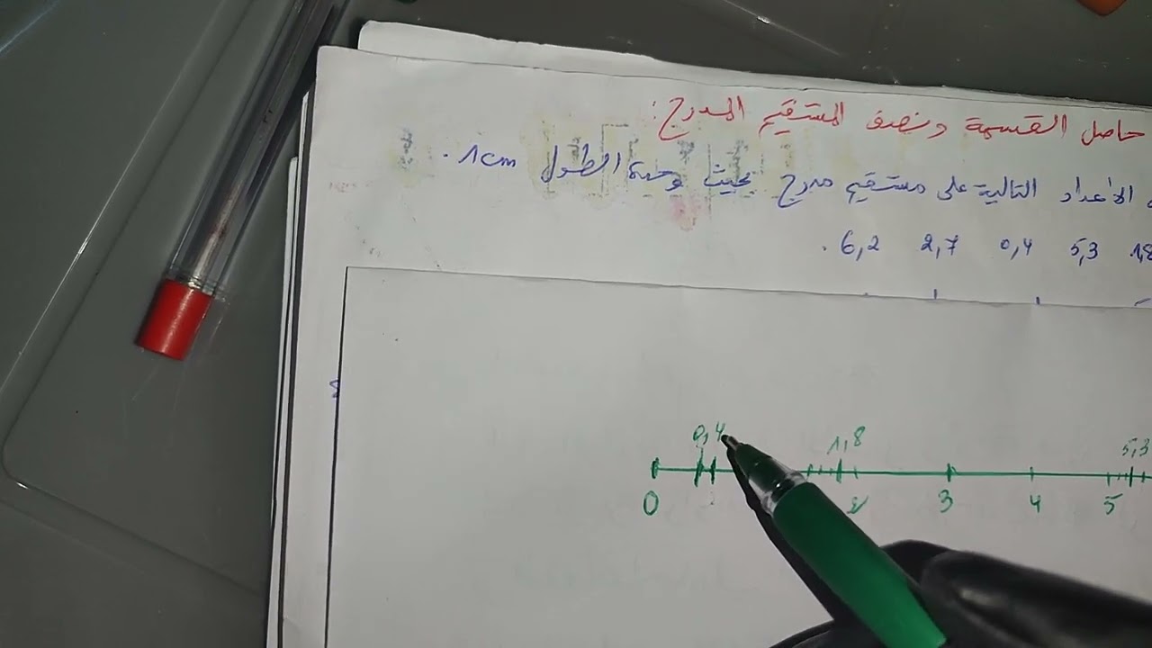 حاصل القسمة و نصف المستقيم المدرج الاولى متوسط